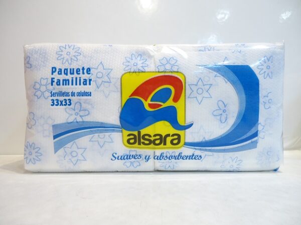 SERVILLETAS ALSARA 1 CAPA DECOR 33X33 DOBLE