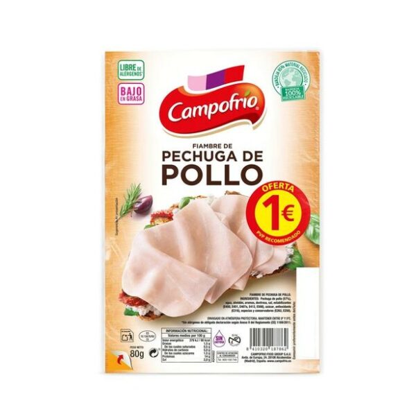 LONCHAS PECHUGA POLLO CAMPOFRIO, 80GR