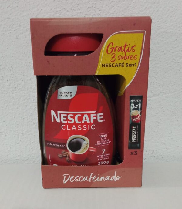 NESCAFE DESCAFEINADO, 200GR+3U