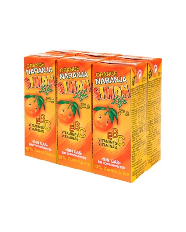 ZUMO NARANJA SIMON LIFE, P6X200ML