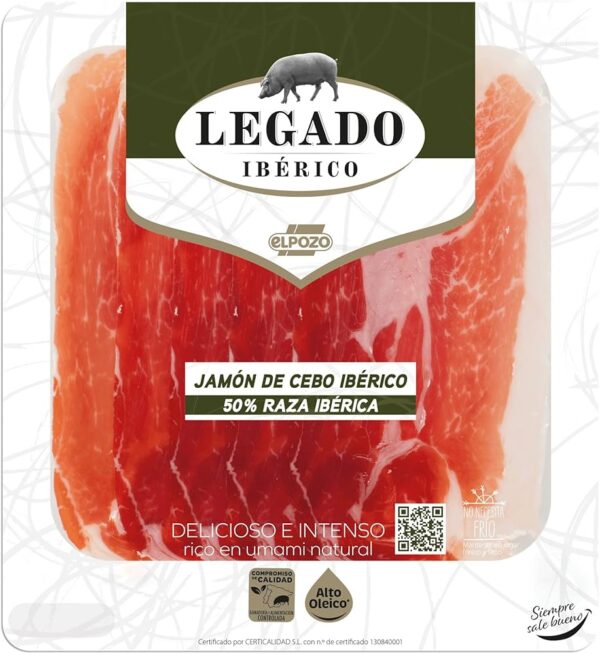 JAMON CEBO IBERICO LONCHAS EL POZO, 60GR