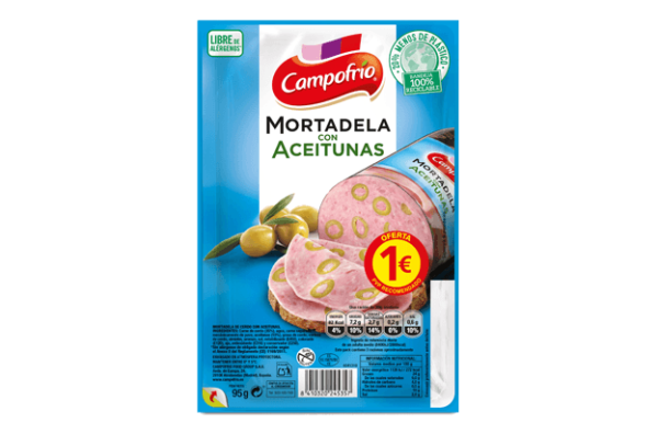 LONCHAS MORTADELA CON ACEITUNAS, 95GR