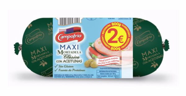 MAXI MINI MORTADELA CON ACEITUNAS, 800GR