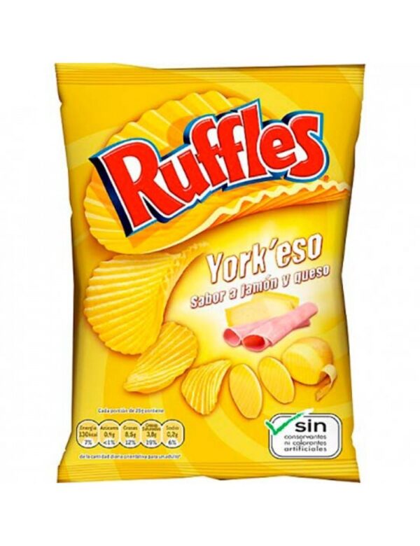 PATATAS RUFFLES YORK-QUESO, 115GR